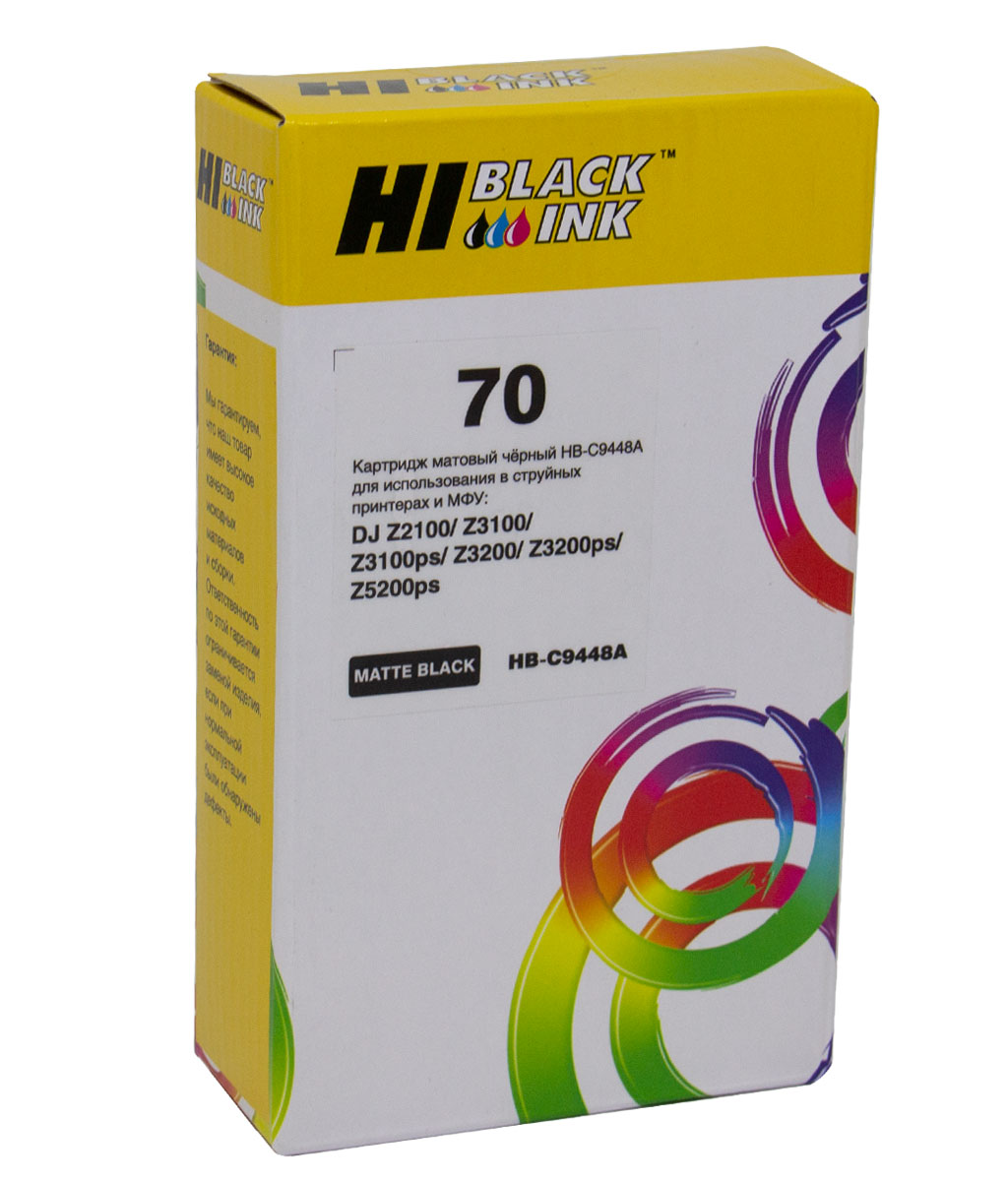 Картридж Hi-Black (HB-C9448A) №70 для HP DesignJet z2100/3100/3200/5200, MBk