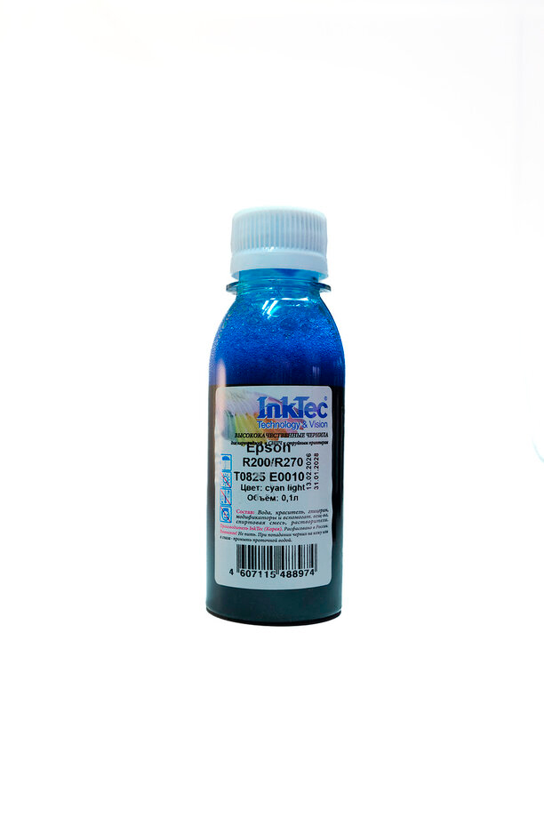 Чернила InkTec (E0010) для Epson R200/R270 (T0825), CL, 0,1 л.