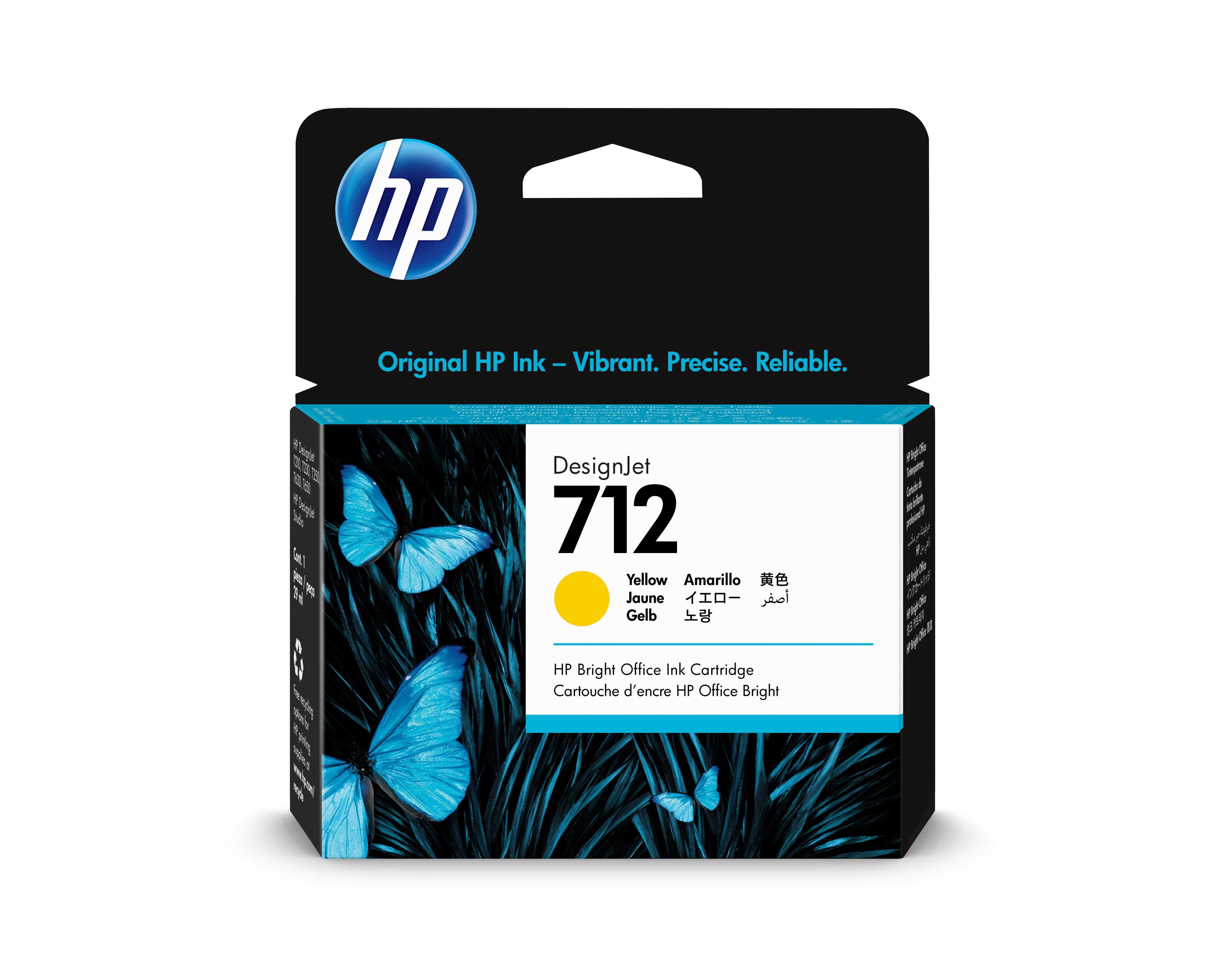 Картридж Cartridge HP 712 для DJ T230/T630/T650/Studio, желтый, 29 мл