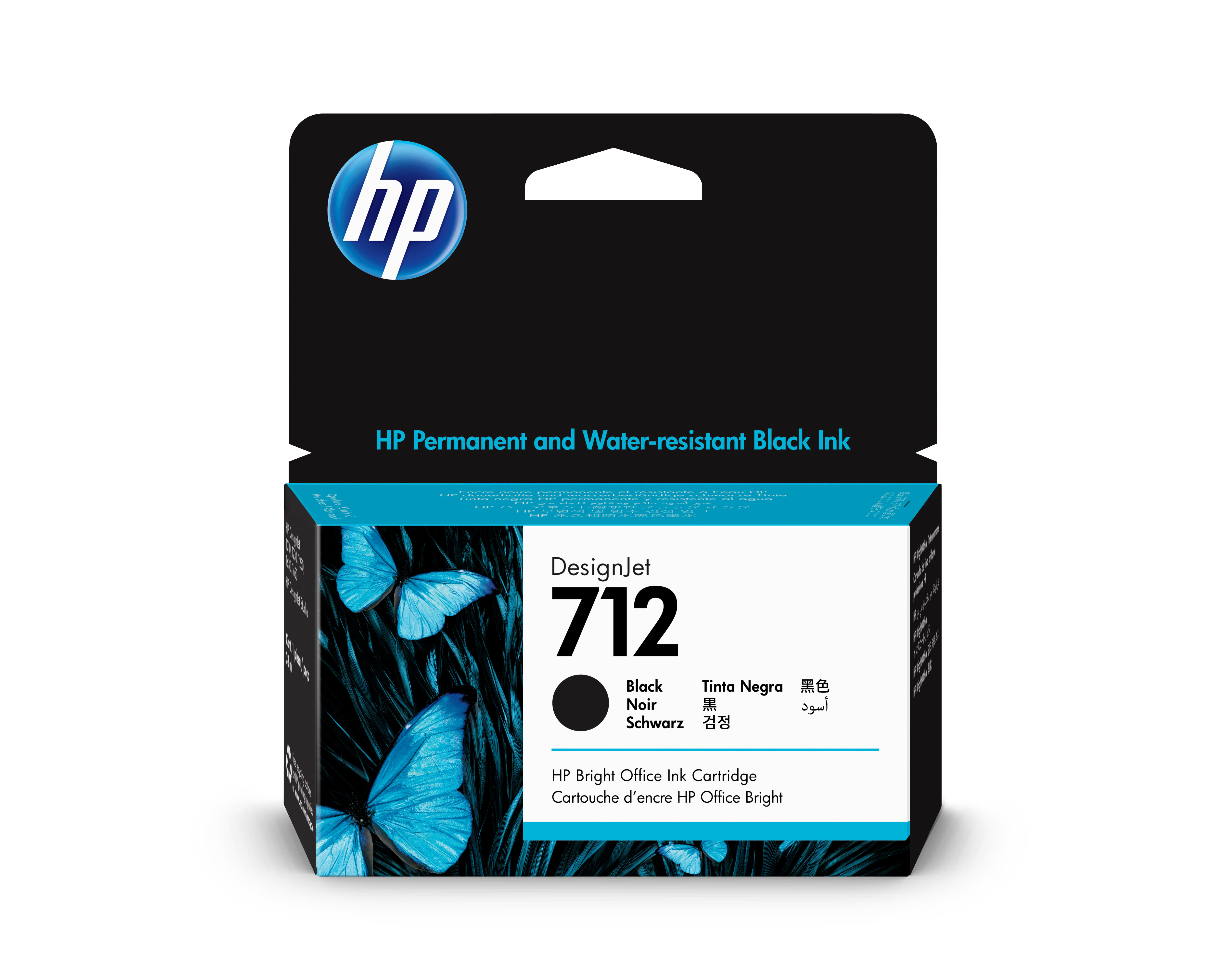 Картридж Cartridge HP 712 для DJ T230/T630/T650/Studio, черный, 38 мл