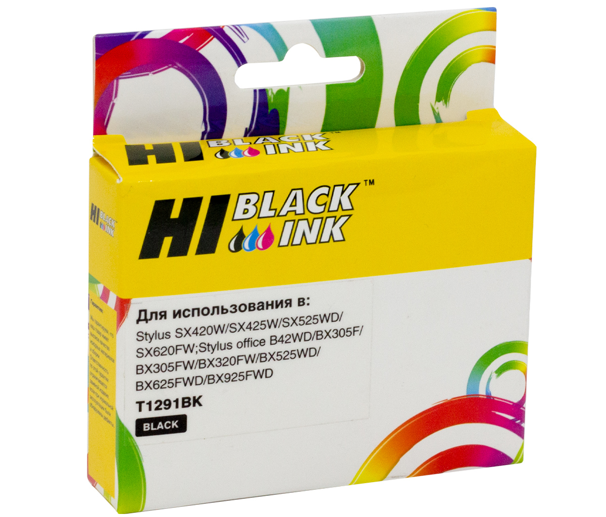 Картридж Hi-Black (HB-T1291) для Epson Stylus SX230/235W/SX420W/SX425W/BX305F, Bk